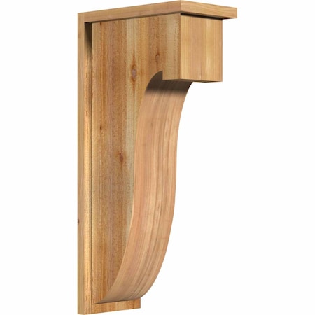 Del Monte Rough Sawn Corbel w/Backplate, Western Red Cedar, 8"W x 14"D x 30"H